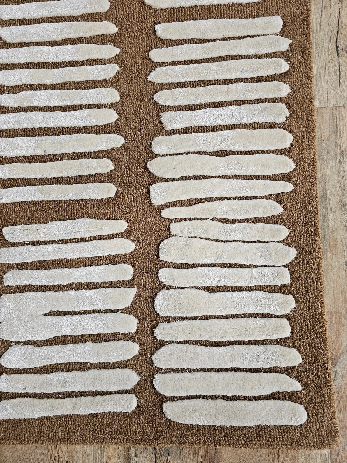 Handmade Wool Tufted Area Rug, Modern Scandinavian Japandi Rug