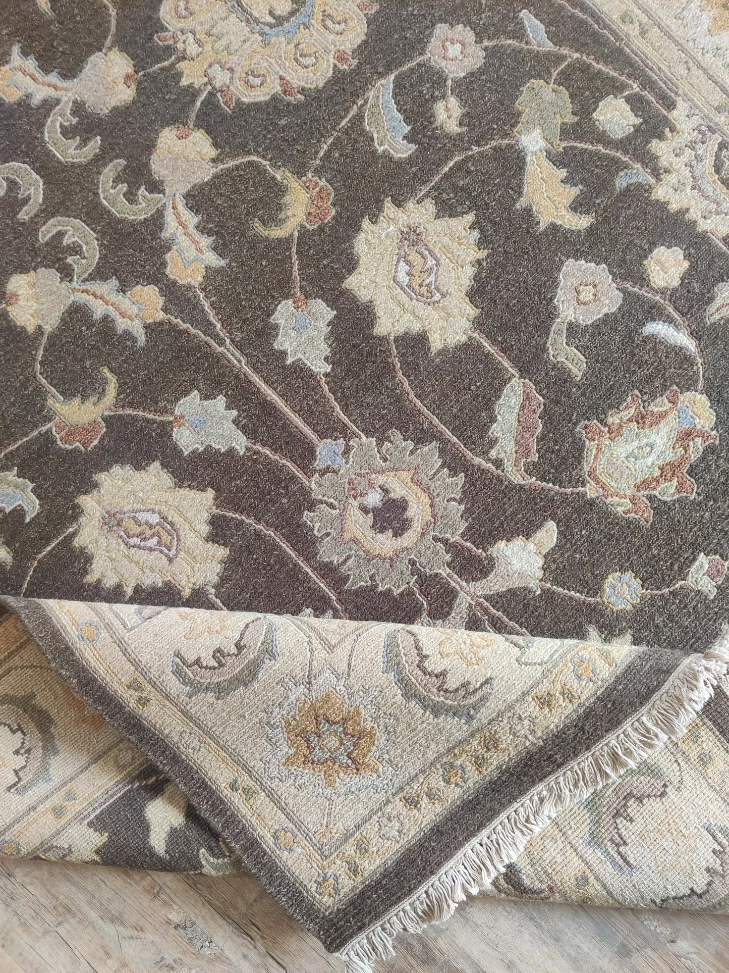 Tobacco & Gold Heritage Dark Brown Soumak Rug