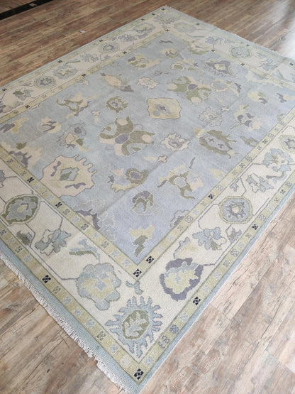 Serene Horizon Hand-Knotted Wool Modern Oushak Rug