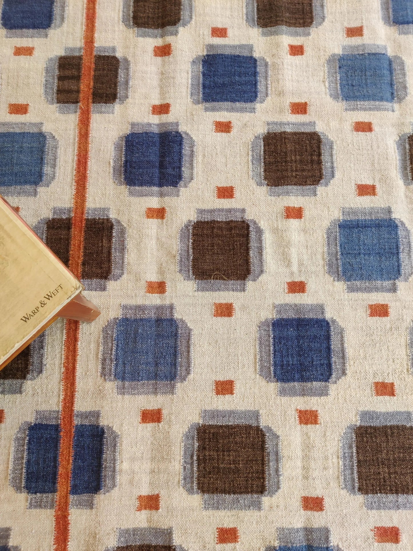 Multicolored Swedish Flatweave Wool Rug
