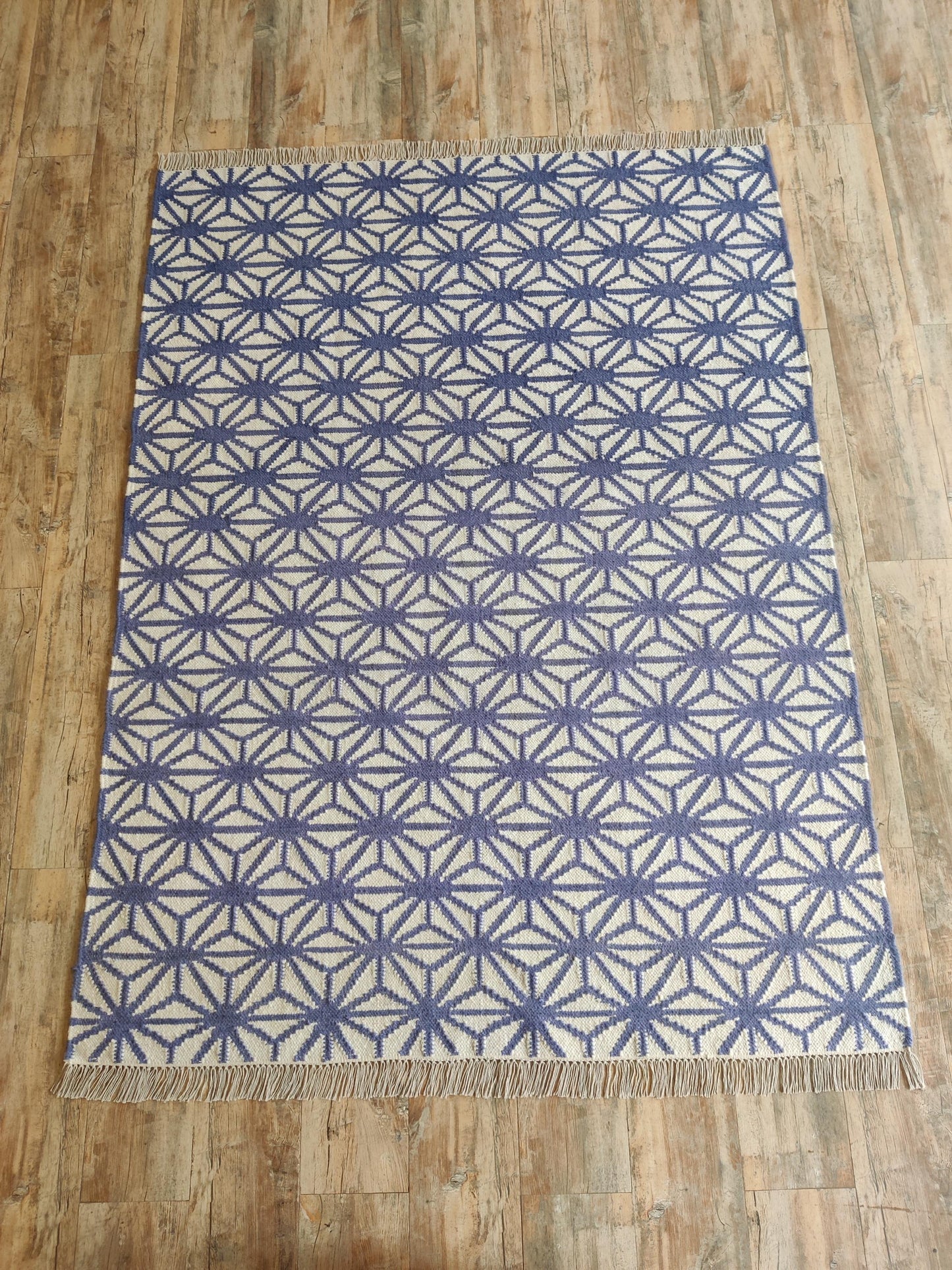 Geometric Cotton Wool Rug for Living Room and Bedroom