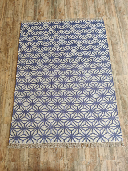 Geometric Cotton Wool Rug for Living Room and Bedroom