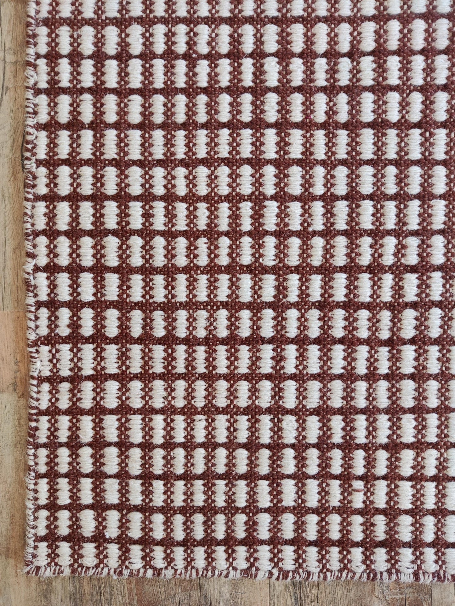 The Rustic Check Authentic Wool Handloom Rug