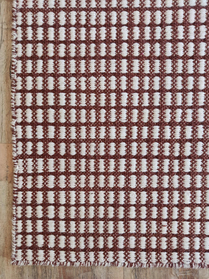 The Rustic Check Authentic Wool Handloom Rug