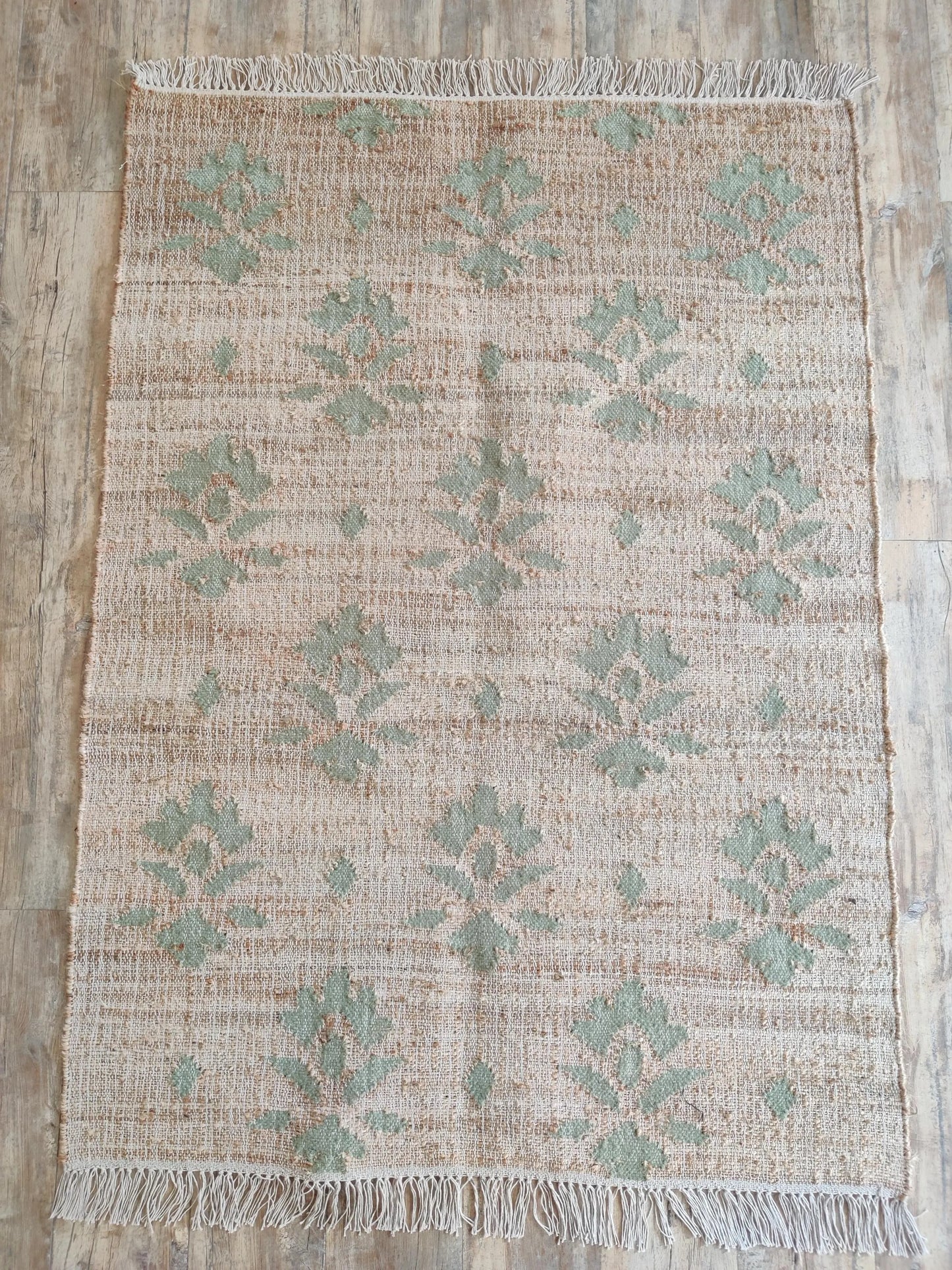 Modern Geometric Step Pattern cotton jute Kilim rug
