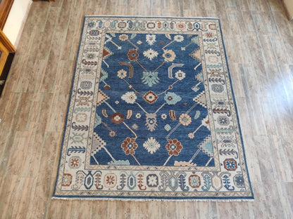 Grand-Scale Botanical Vine Hand-Knotted Rug