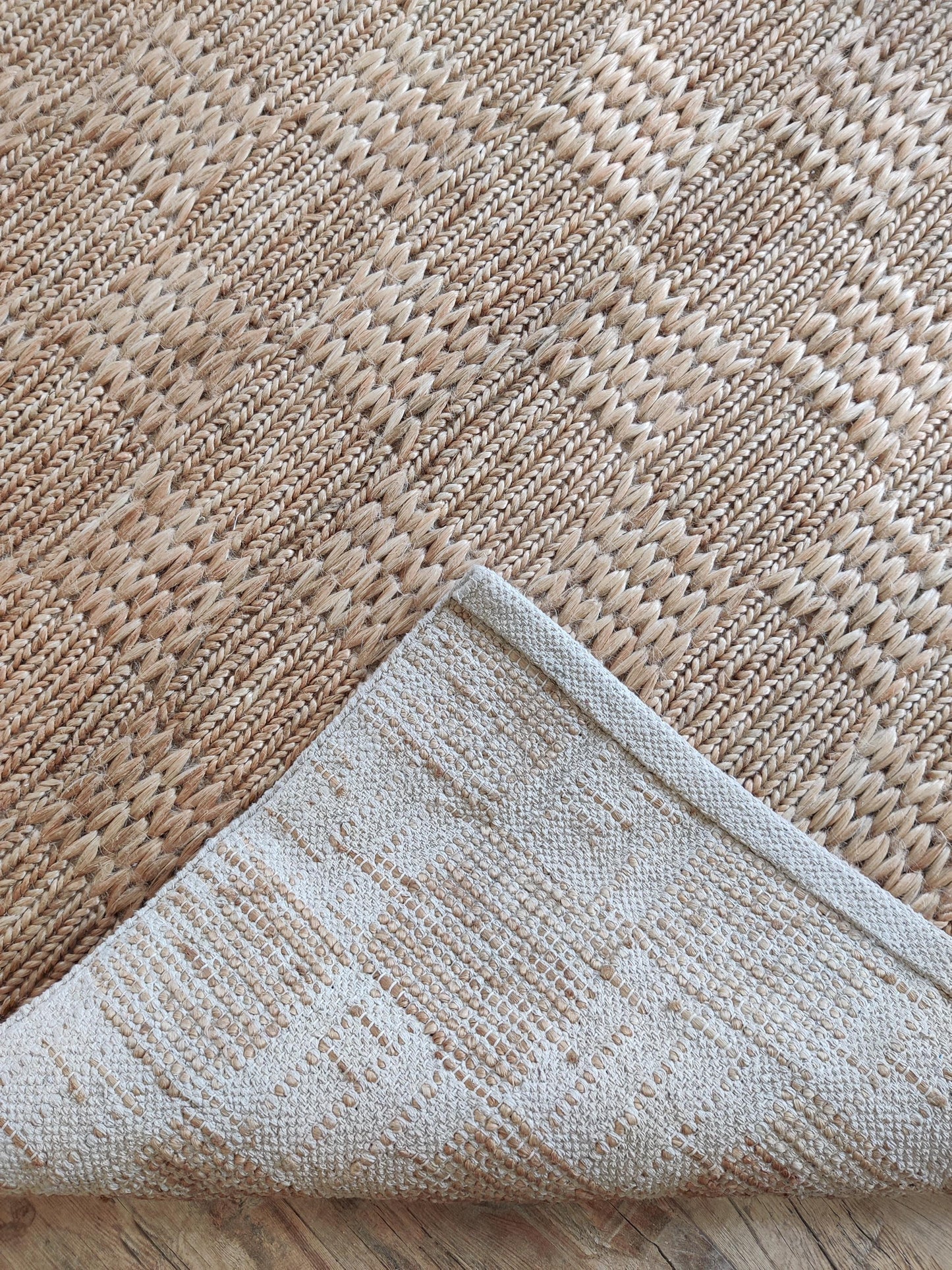 The Sandstone Checker Natural Jute Soumak Rug