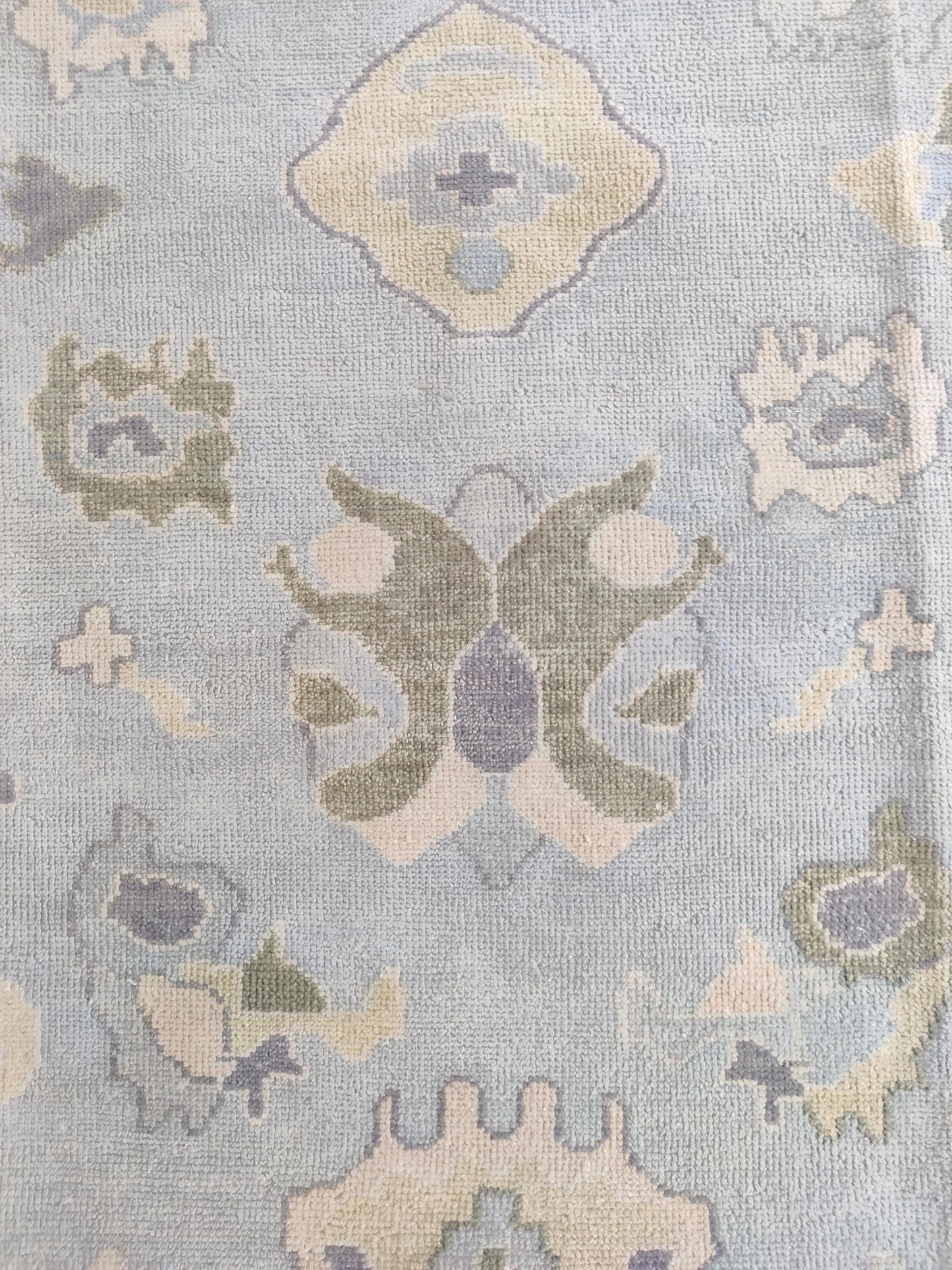 Serene Horizon Hand-Knotted Wool Modern Oushak Rug