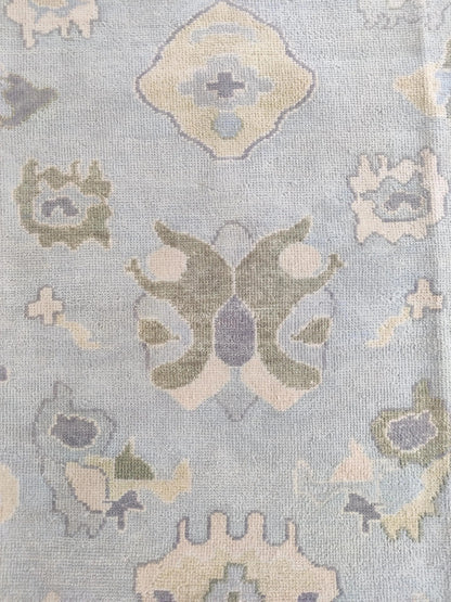 Serene Horizon Hand-Knotted Wool Modern Oushak Rug