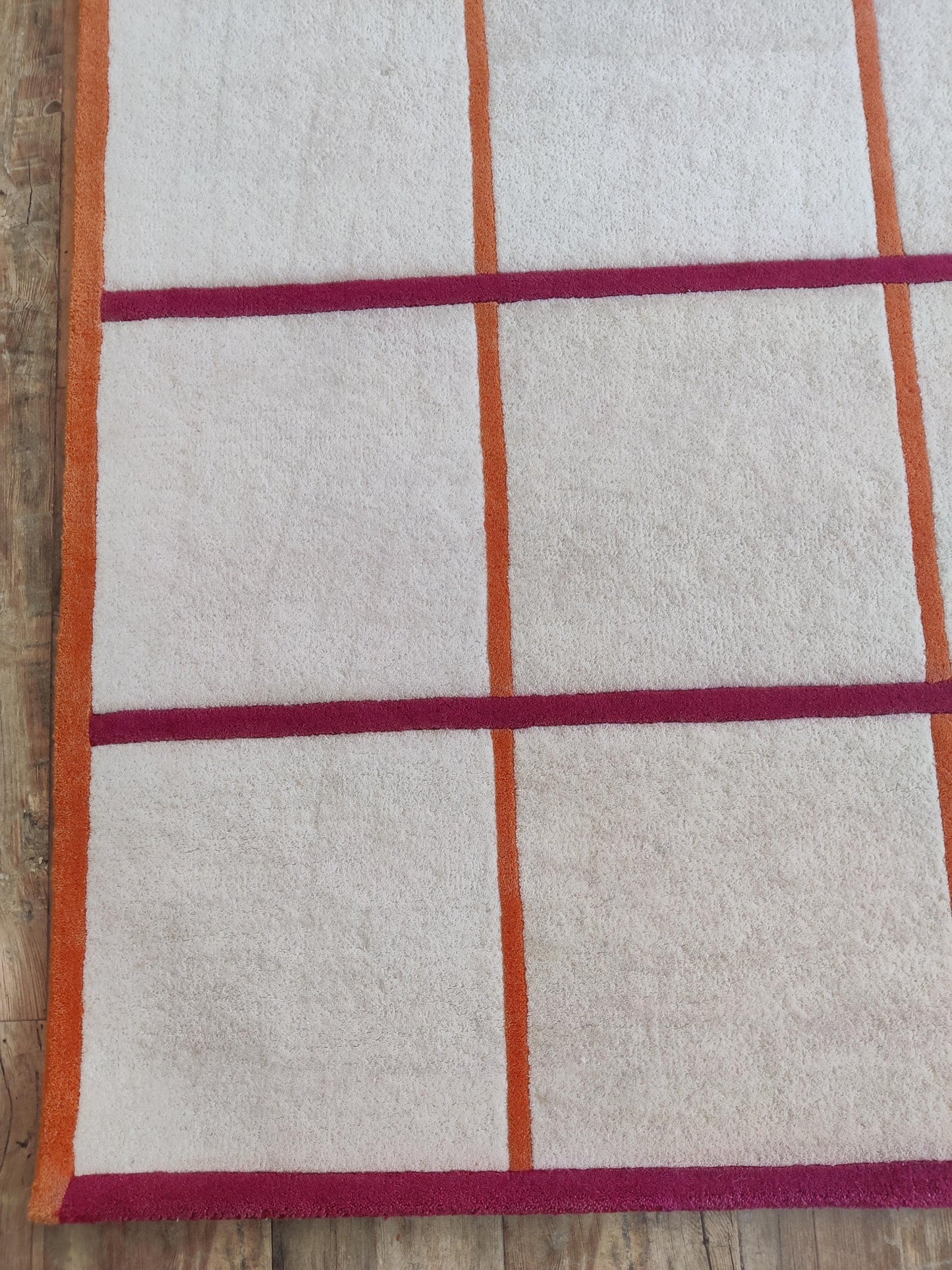 Nordic Ivory Matrix Plush High-Density Wool Floor Decor