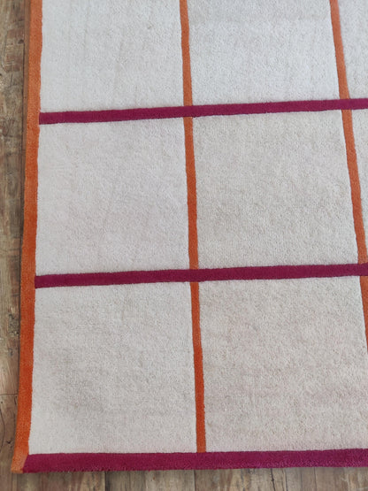 Nordic Ivory Matrix Plush High-Density Wool Floor Decor