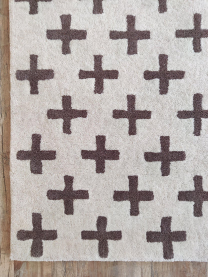 Nordic Swiss Cross Pattern High-Quality Handcrafted Minimalist Floor Decor