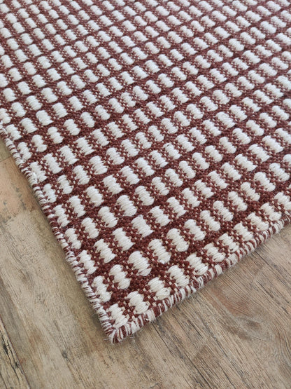 The Rustic Check Authentic Wool Handloom Rug