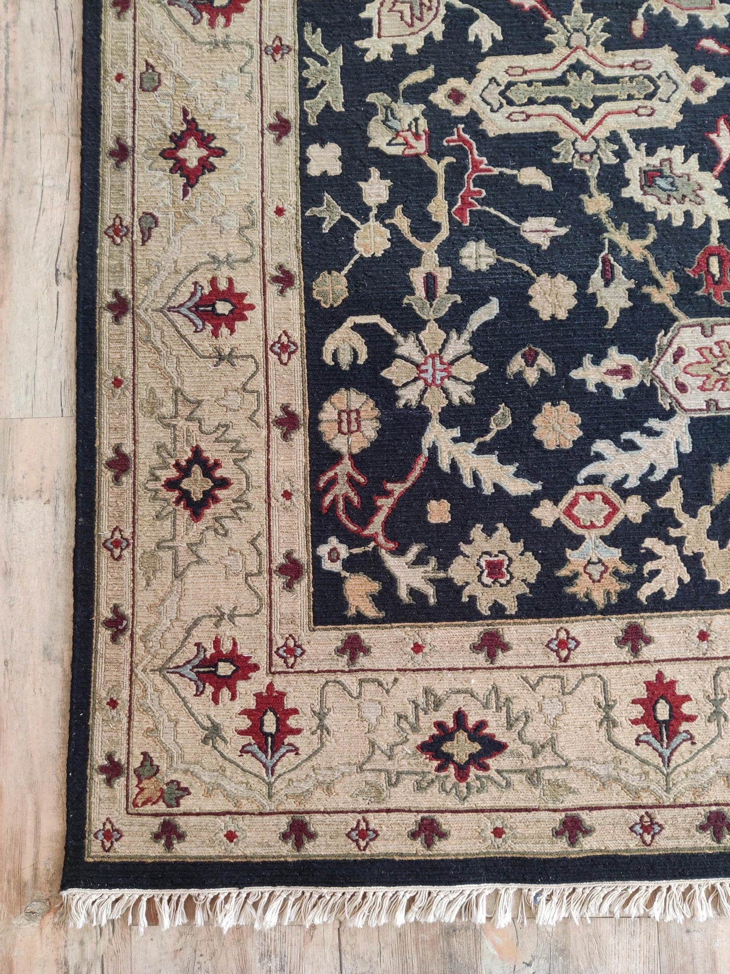 Bespoke Traditional Soumak Elegant Onyx Field with Classical Medallion Vine