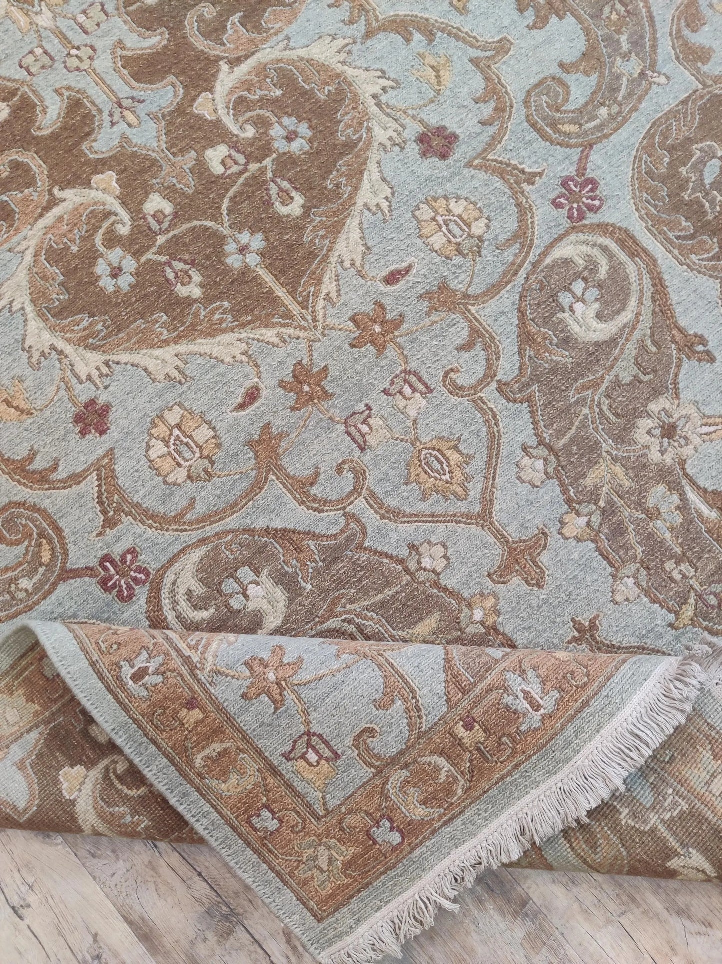 The Azure Paisley Antique Style Soumak Rug