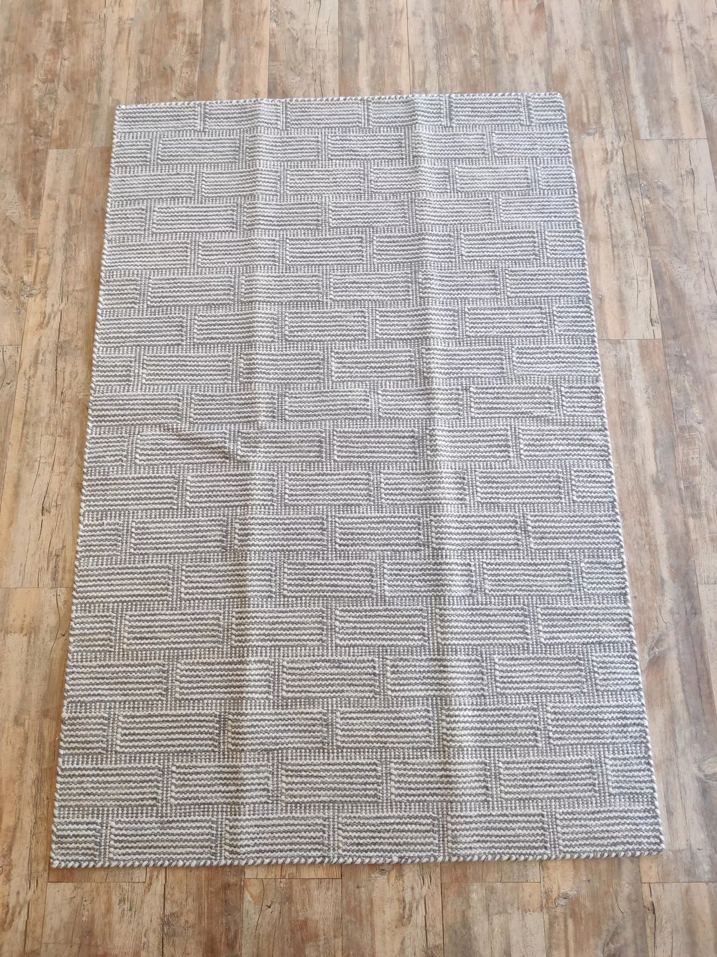 Wool Carpet in Architectural Grid Pattern