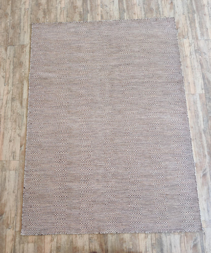 Premium Tonal Mauve Diamond Patterned Wool Flatweave Rug
