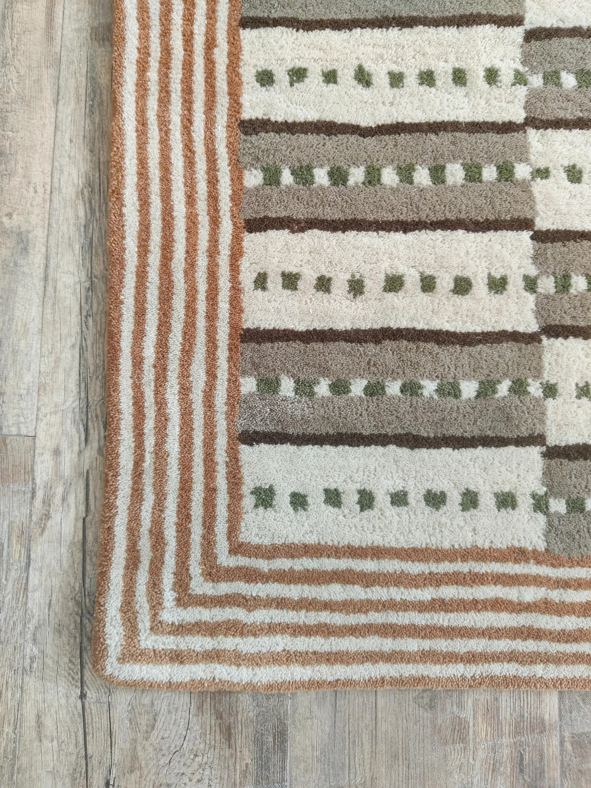 Designer Hand Tufted Wool Rug ,Brown Ivory Modern Area Rug, Bespoke Wool Carpet for UK Homes