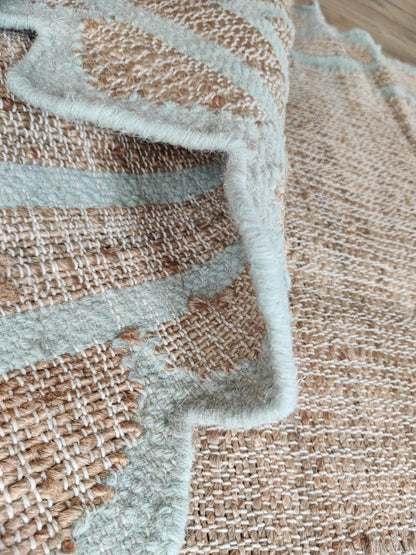 Home Decor Scallop Bordered Design cotton jute Rug,