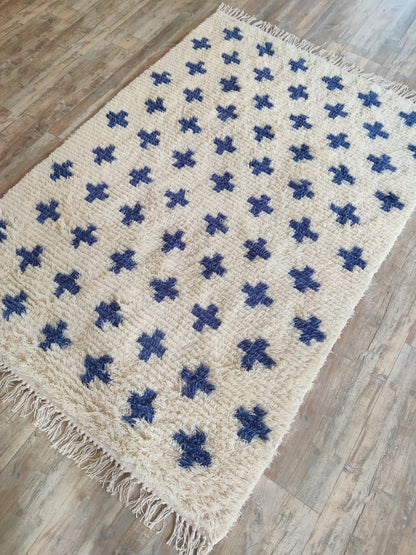 Nordic Minimalist Tribal Shag Hand-Woven Decorative Rug for Bedroom