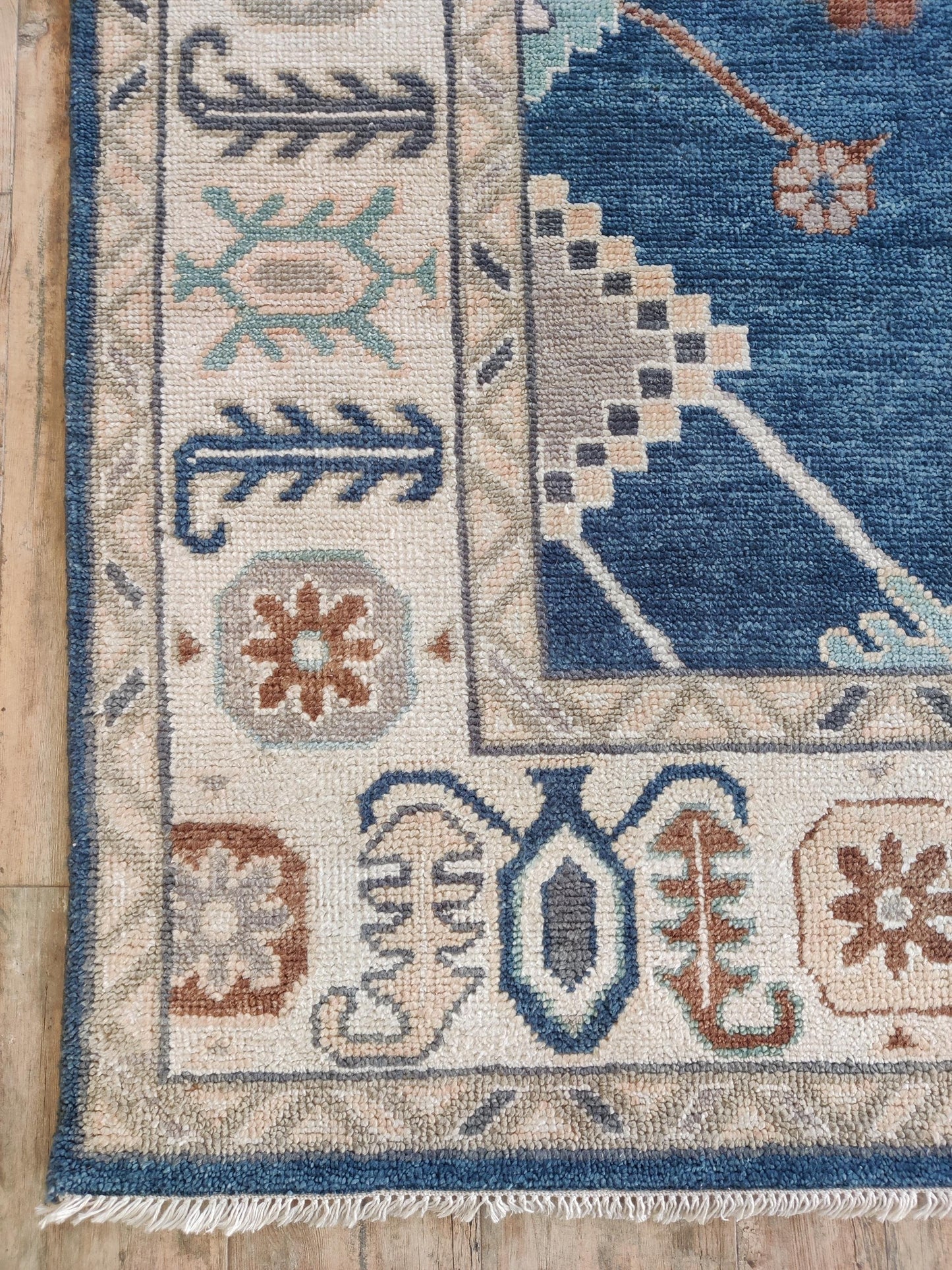 Grand-Scale Botanical Vine Hand-Knotted Rug