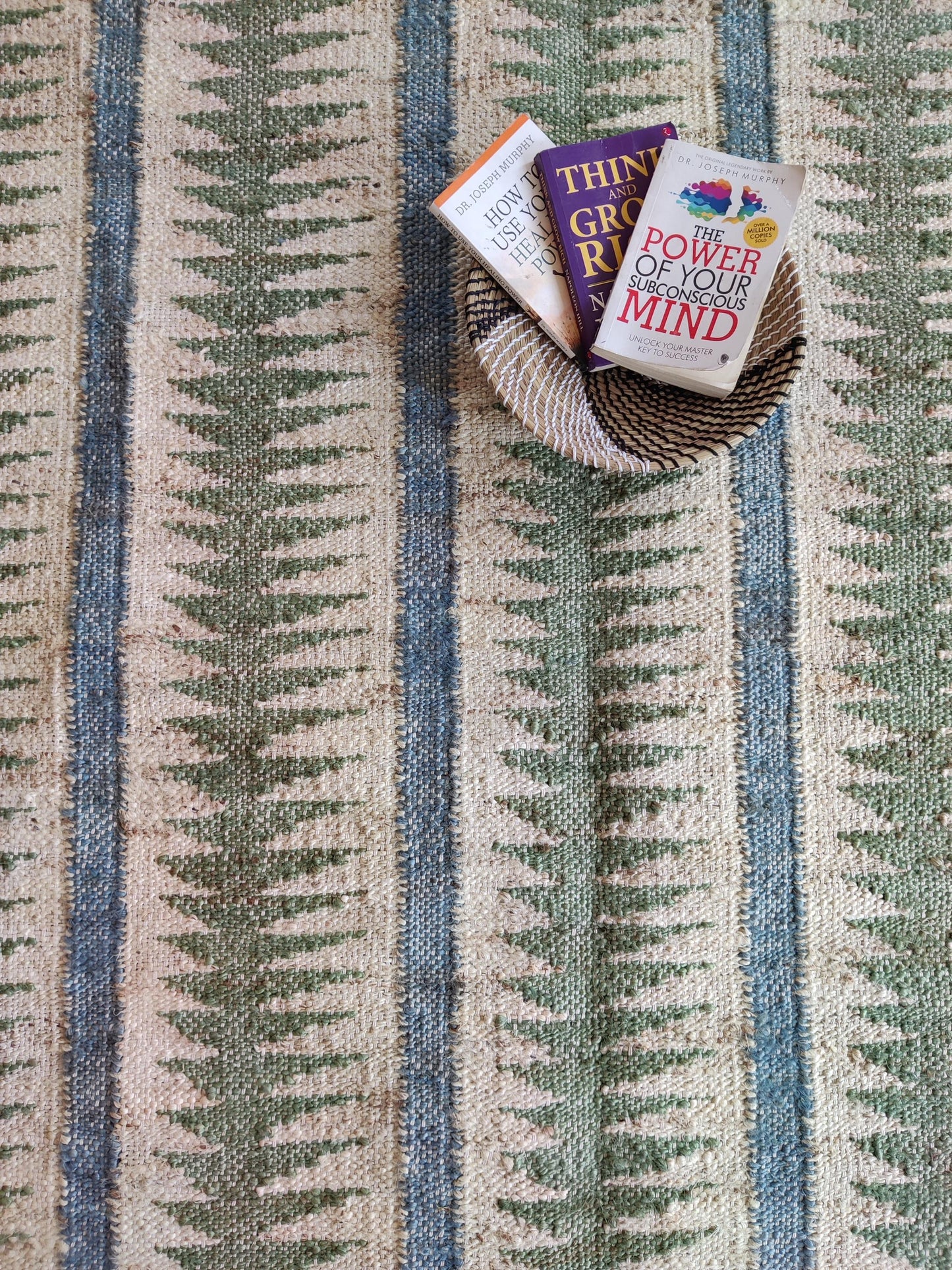 Crimson Orb Dhurrie Nordic Style Natural Fiber Kilim rug