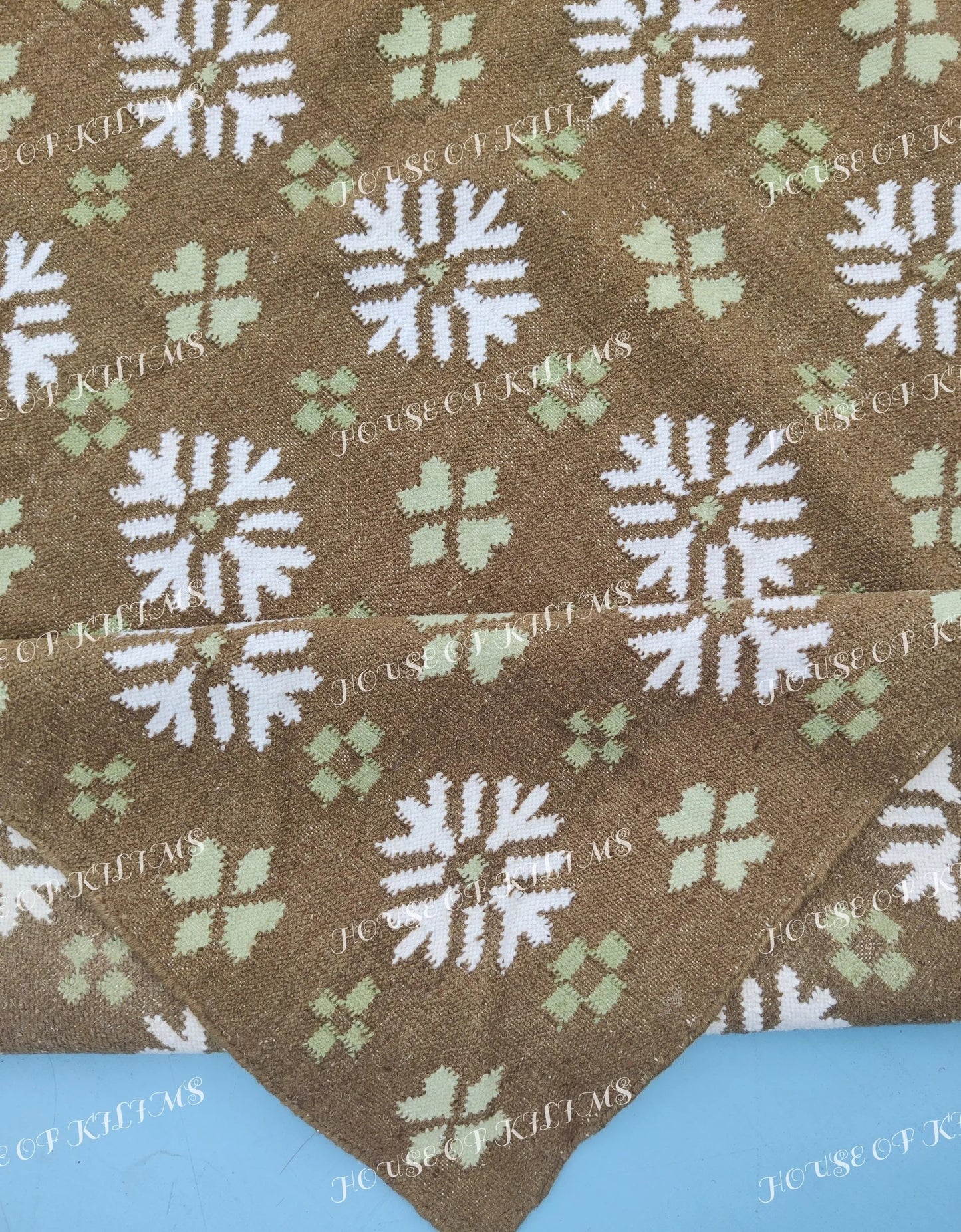 Taupe Winter Blossom Handwoven Earth Tone Rug