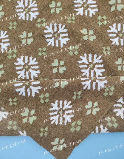 Taupe Winter Blossom Handwoven Earth Tone Rug