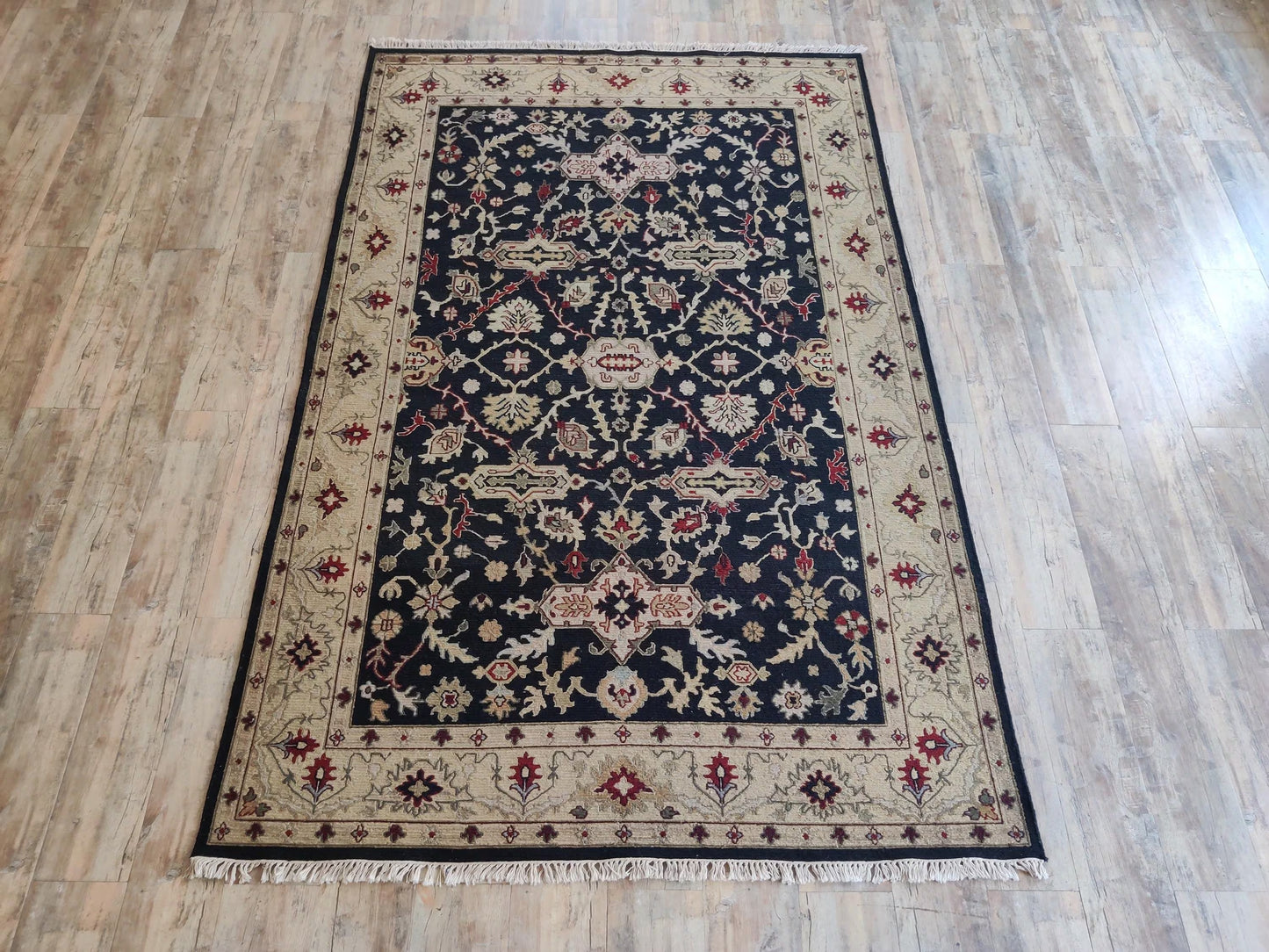 Bespoke Traditional Soumak Elegant Onyx Field with Classical Medallion Vine