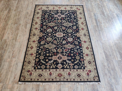 Bespoke Traditional Soumak Elegant Onyx Field with Classical Medallion Vine