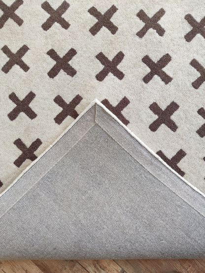 Nordic Swiss Cross Pattern High-Quality Handcrafted Minimalist Floor Decor