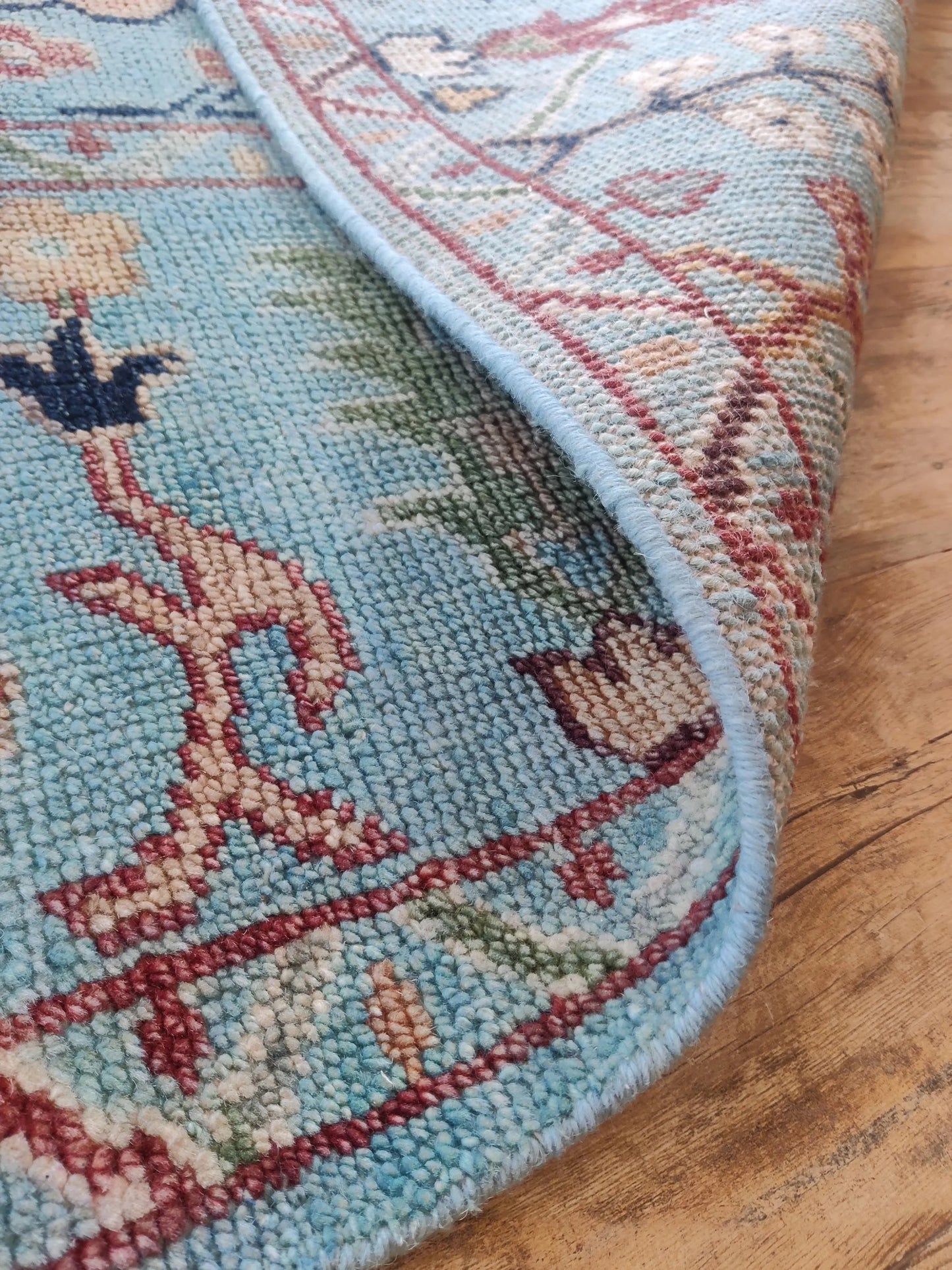 Turquoise Oasis Traditional Ziegler Mahal Floral Carpet