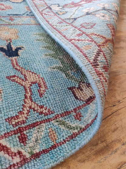 Turquoise Oasis Traditional Ziegler Mahal Floral Carpet
