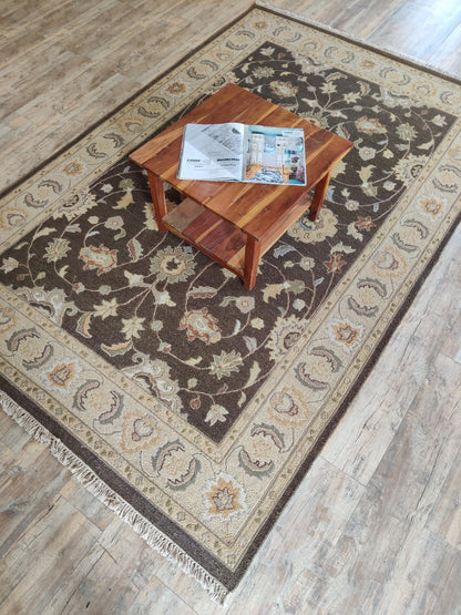 Tobacco & Gold Heritage Dark Brown Soumak Rug
