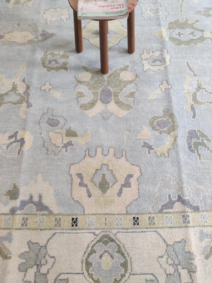 Serene Horizon Hand-Knotted Wool Modern Oushak Rug