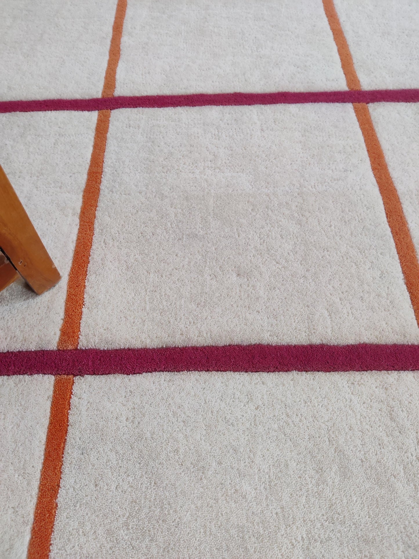 Nordic Ivory Matrix Plush High-Density Wool Floor Decor