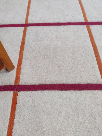 Nordic Ivory Matrix Plush High-Density Wool Floor Decor