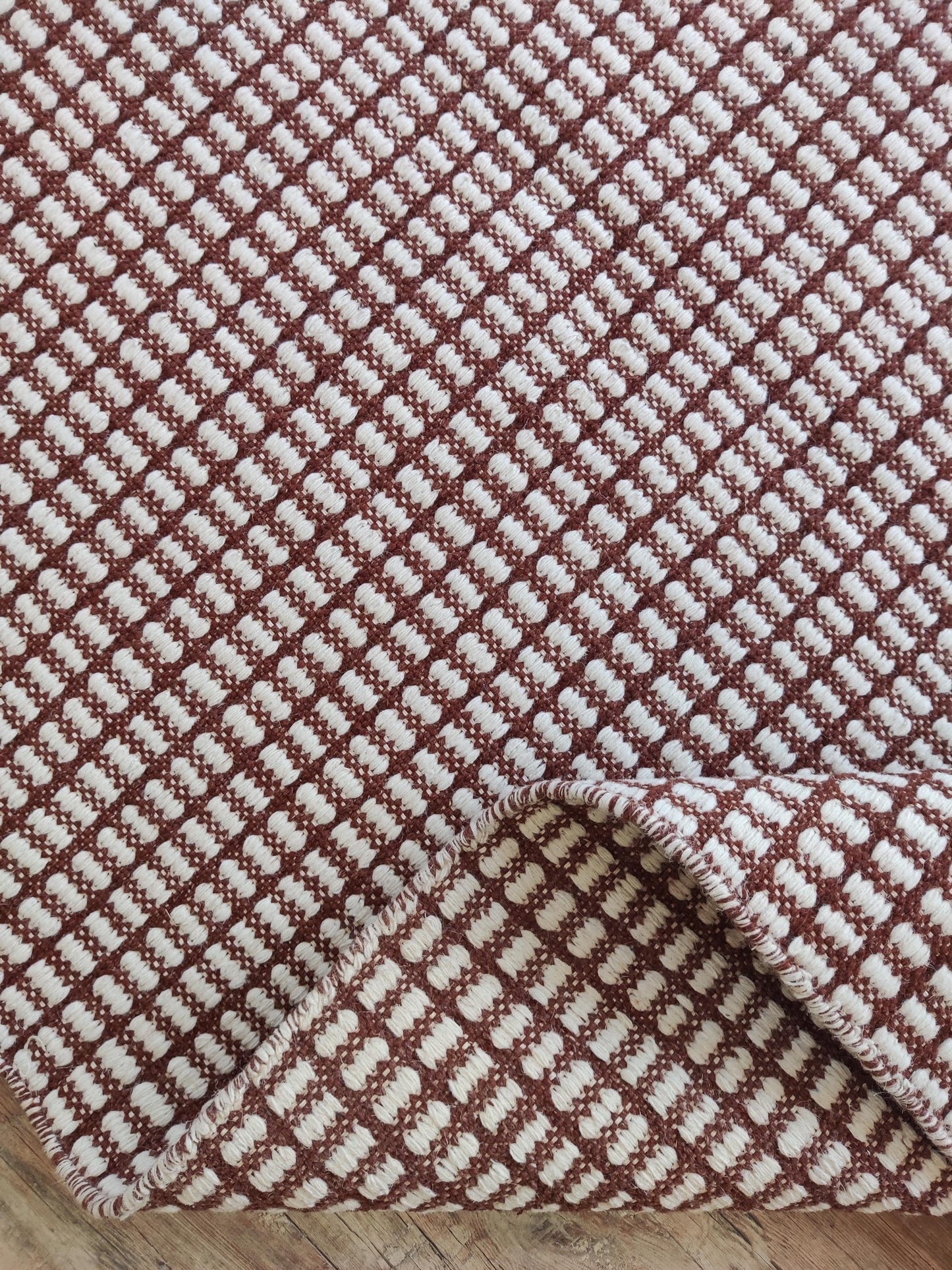 The Rustic Check Authentic Wool Handloom Rug