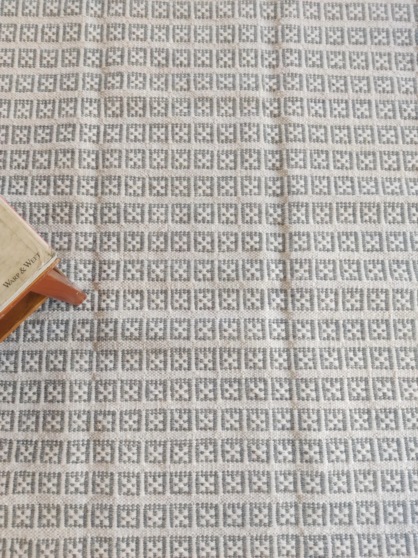 Beige Gray Modern Wool Carpet Scandinavian Handmade Floor Rug
