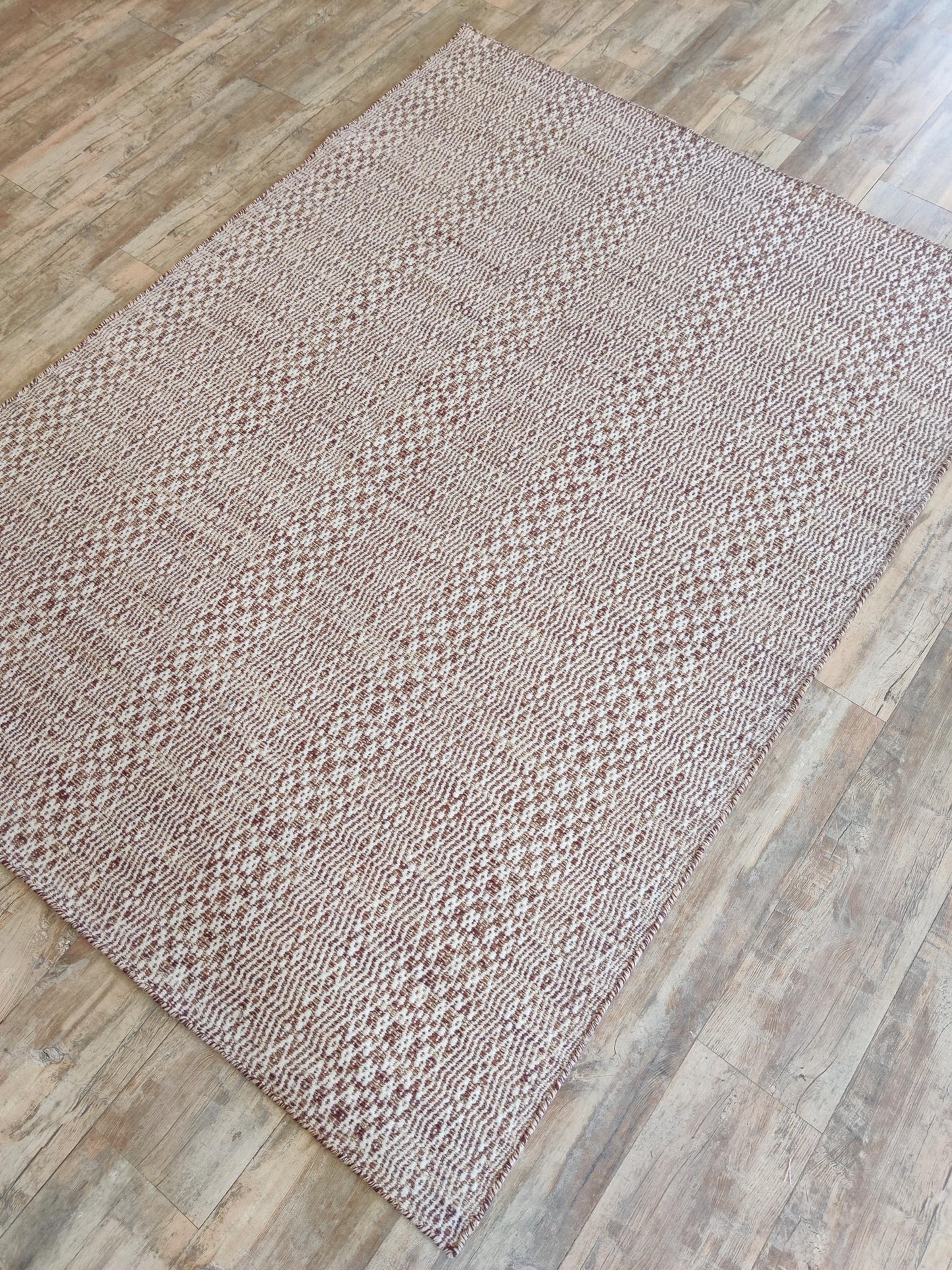 Handwoven Wool Area Rug ,Textured Earth Tones,Custom Natural Handloom Carpet
