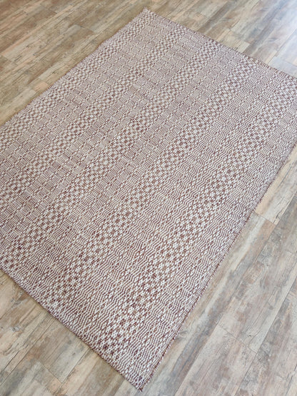 Handwoven Wool Area Rug ,Textured Earth Tones,Custom Natural Handloom Carpet