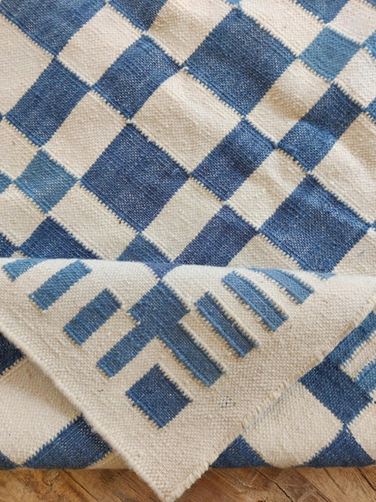 Modern Bohemian Flatweave Rug, Geometric Wool Area Rug