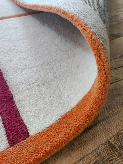 Nordic Ivory Matrix Plush High-Density Wool Floor Decor