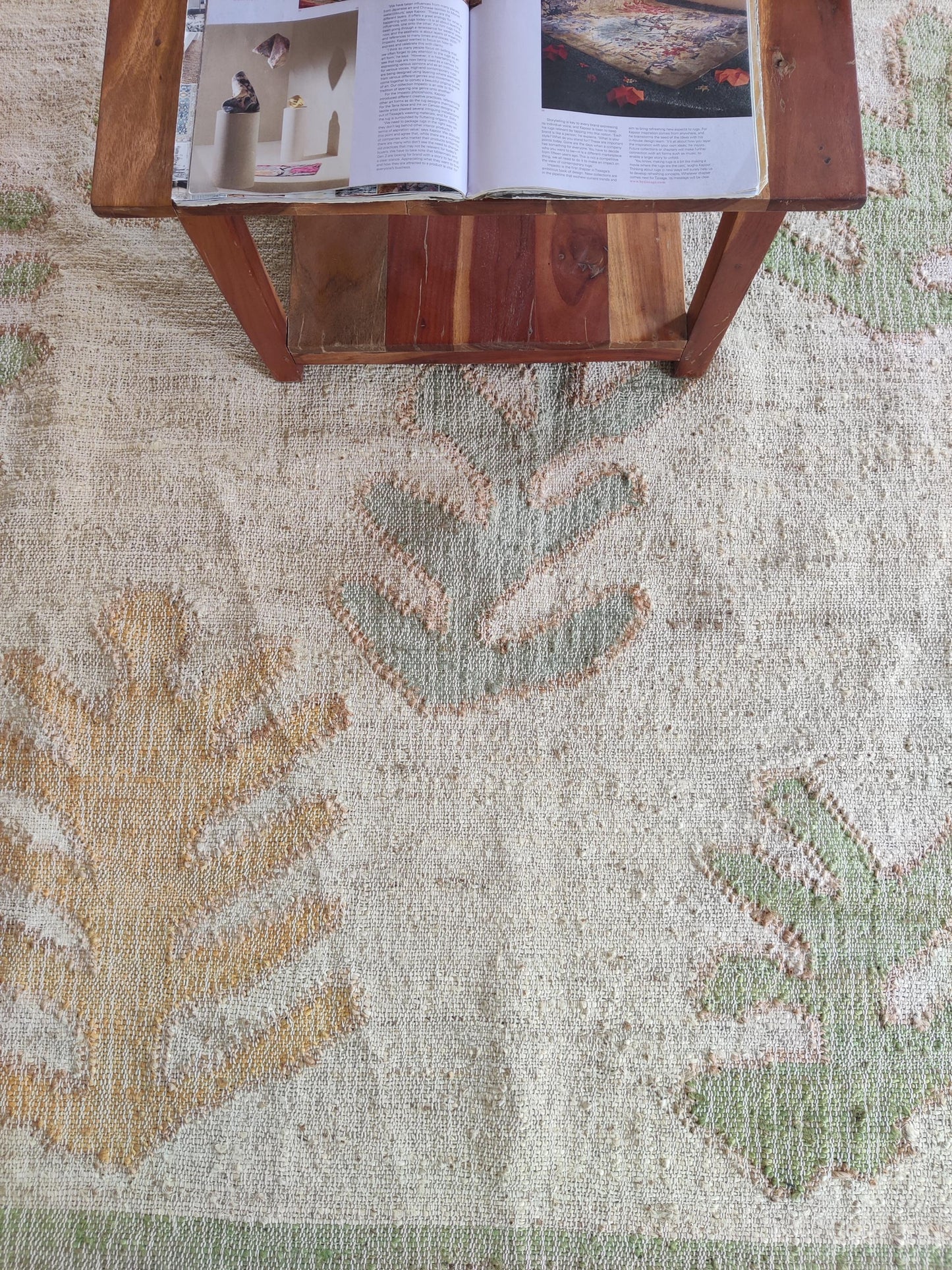 Natural Jute Leaf-patterned  Eco-Friendly Tropical Floor Décor Area Rug