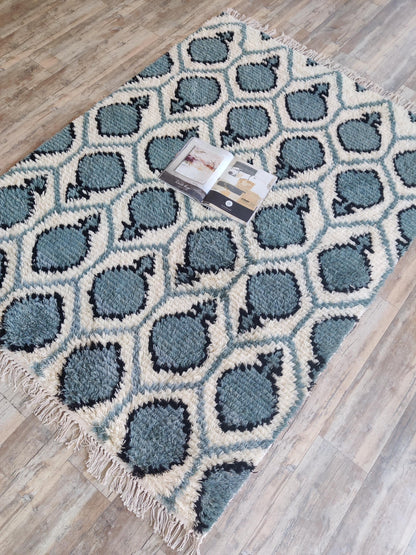 Modern Moroccan Trellis Wool Carpet