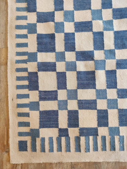 Modern Bohemian Flatweave Rug, Geometric Wool Area Rug