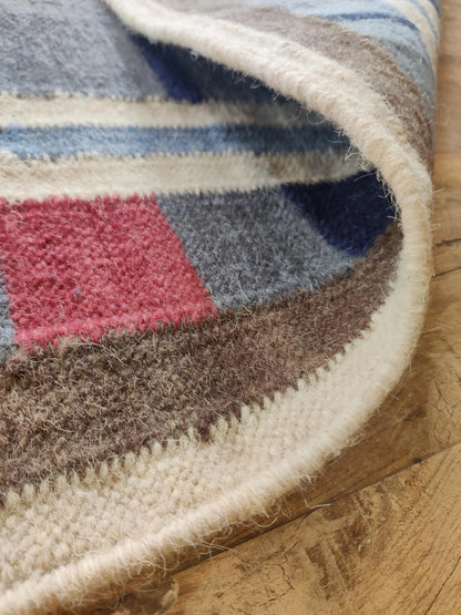 Geometric Vintage Scandinavian Swedish Kilim Rug