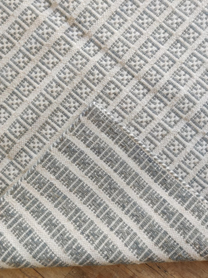 Beige Gray Modern Wool Carpet Scandinavian Handmade Floor Rug