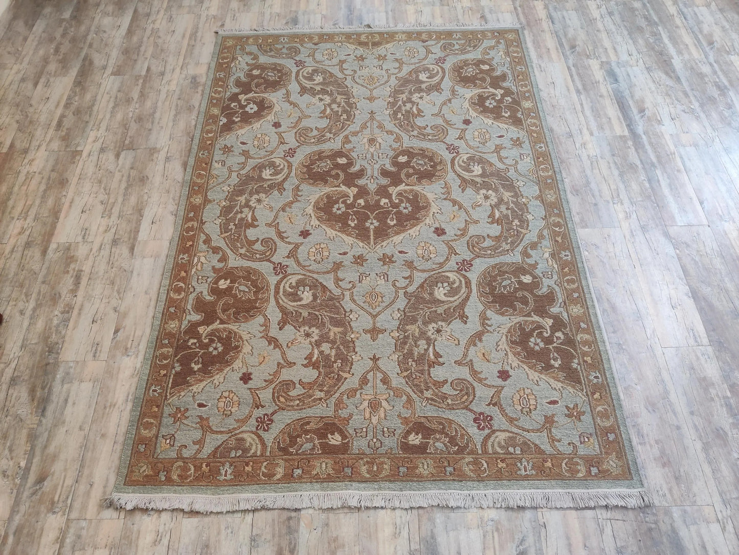 The Azure Paisley Antique Style Soumak Rug
