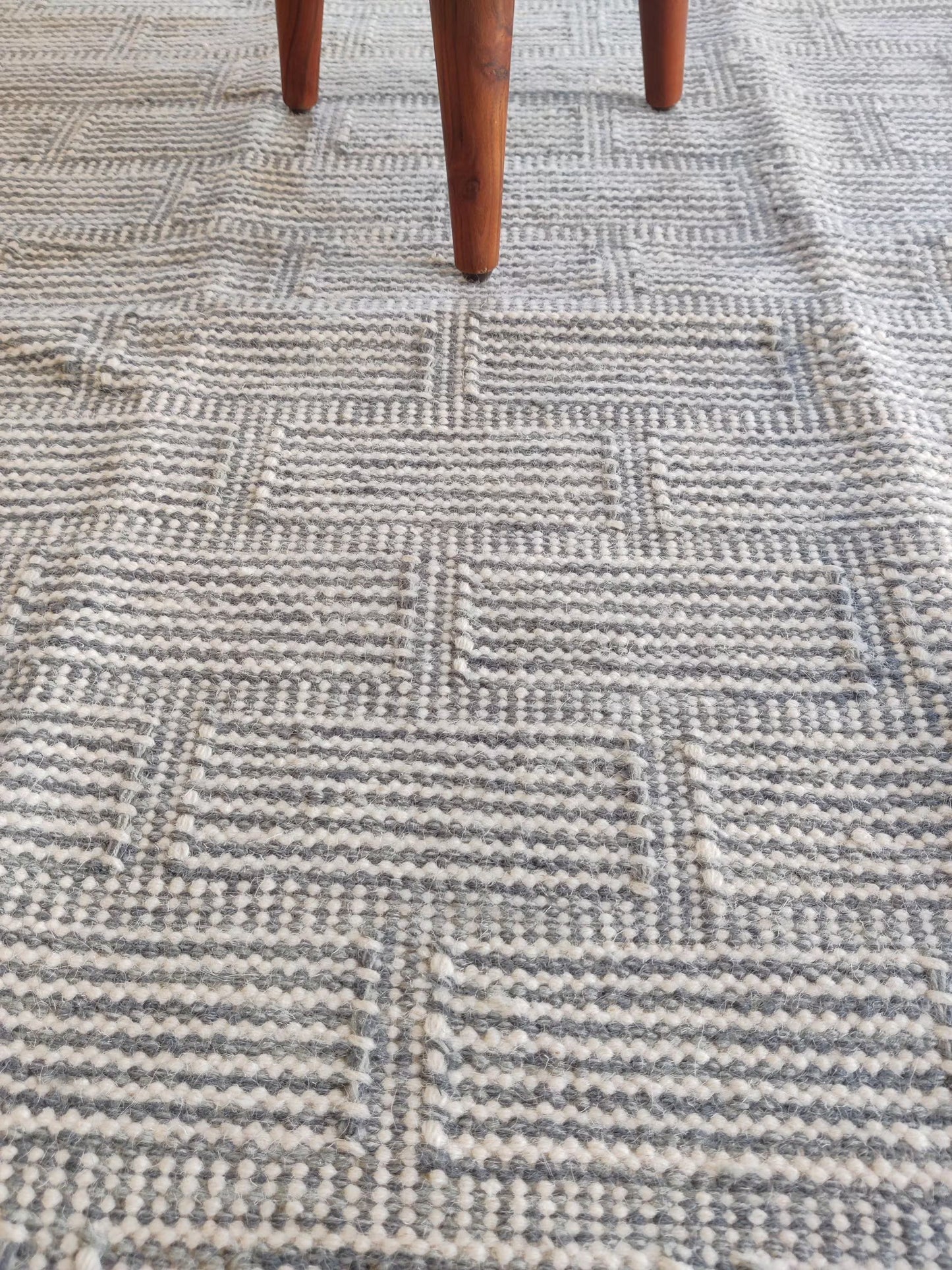 Wool Carpet in Architectural Grid Pattern